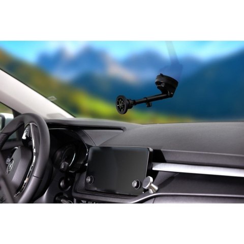 Uchwyt na telefon do samochodu magnetyczny zgodny z MagSafe Forcell F-Grip PrecisionX do szyby / deski / kratki czarny