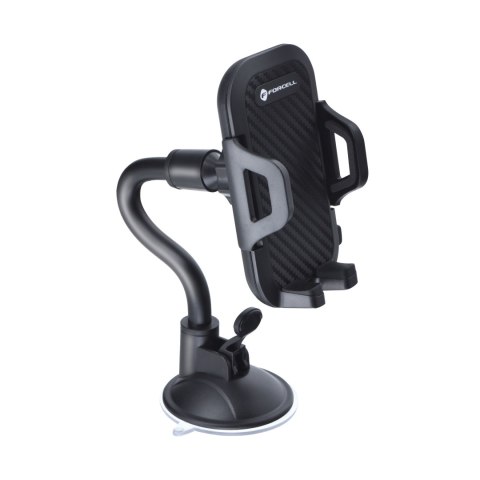 Uchwyt na telefon do samochodu uniwersalny Forcell F-Grip Carbon Bracket ramię 17cm do szyby czarny