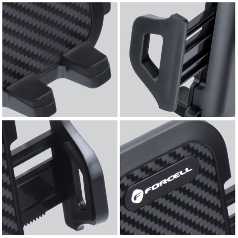 Uchwyt na telefon do samochodu uniwersalny Forcell F-Grip Carbon Bracket ramię 17cm do szyby czarny