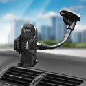 Uchwyt na telefon do samochodu uniwersalny Forcell F-Grip Carbon Bracket ramię 17cm do szyby czarny
