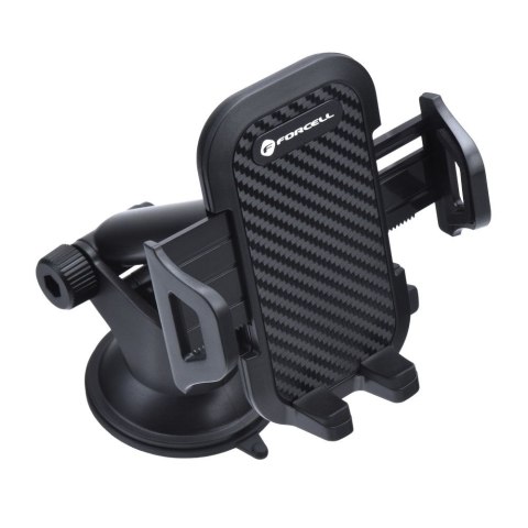 Uchwyt na telefon do samochodu uniwersalny Forcell F-Grip Carbon Bracket ramię regulowane do szyby / kokpitu czarny