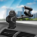 Uchwyt na telefon do samochodu uniwersalny Forcell F-Grip Carbon Bracket ramię regulowane do szyby / kokpitu czarny