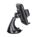 Uchwyt na telefon do samochodu uniwersalny Forcell F-Grip Carbon HT1 do szyby / deski czarny