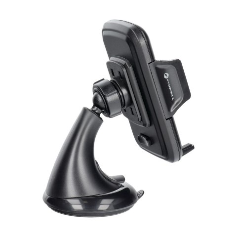 Uchwyt na telefon do samochodu uniwersalny Forcell F-Grip Carbon HT1 do szyby / deski czarny