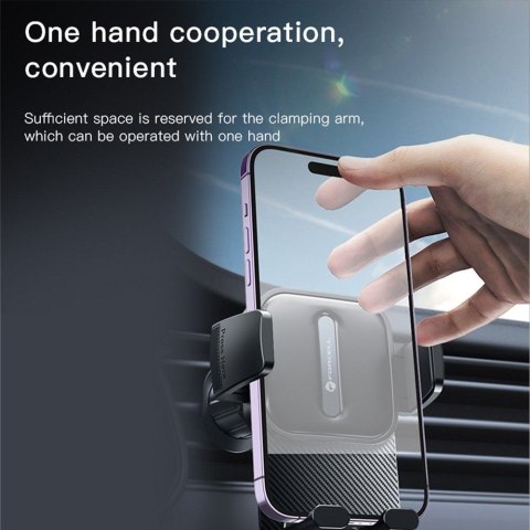 Uchwyt na telefon do samochodu uniwersalny Forcell F-Grip Guardian AV do kratki czarny