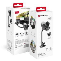 Uchwyt na telefon do samochodu uniwersalny Forcell F-Grip Oval 17 cm do szyby / deski / kratki czarny
