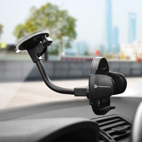 Uchwyt na telefon do samochodu uniwersalny Forcell F-Grip Oval 17 cm do szyby / deski / kratki czarny