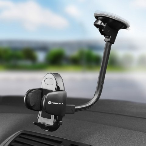 Uchwyt na telefon do samochodu uniwersalny Forcell F-Grip Oval 27 cm do szyby / deski / kratki czarny