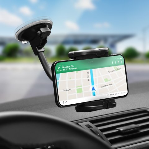 Uchwyt na telefon do samochodu uniwersalny Forcell F-Grip Regular 17 cm do szyby / deski / kratki czarny