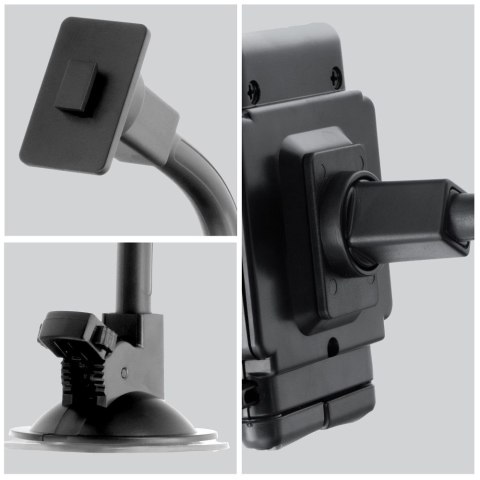 Uchwyt na telefon do samochodu uniwersalny Forcell F-Grip Regular 27 cm do szyby / deski / kratki czarny