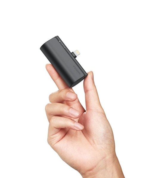 Powerbank Veger PlugOn (W0556P) PD QC3.0 3A 20W 5000 mAh z wbudowanym złączem Lightning czarny
