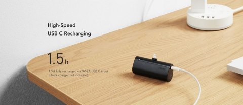 Powerbank Veger PlugOn (W0556P) PD QC3.0 3A 20W 5000 mAh z wbudowanym złączem Lightning czarny