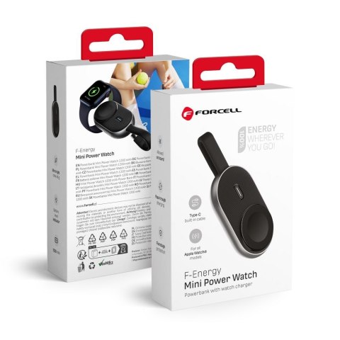 Powerbank do Apple Watch Forcell F-Energy Mini Power Watch 1A 2,5W 1200 mAh czarny
