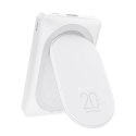 Powerbank zgodny z MagSafe Forcell F-Energy MagStand F10K2 QC3.0 PD 5A 20W 10000 mAh biały