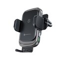 Uchwyt na telefon do samochodu indukcyjny Forcell F-Grip Grand F-24 15W do kratki srebrny