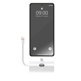 Powerbank Forcell F-Energy Power Plug F5K3 PD 20W 5000 mAh z wbudowanym złączem Lightning biały