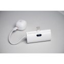 Powerbank Forcell F-Energy Power Plug F5K3 PD 20W 5000 mAh z wbudowanym złączem Lightning biały