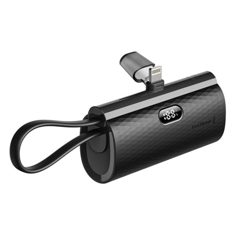 Powerbank Forcell F-Energy Power Plug F5K3 PD 20W 5000 mAh z wbudowanym złączem Lightning czarny
