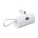 Powerbank Forcell F-Energy Power Plug F5K3 PD 20W 5000 mAh z wbudowanym złączem USB C biały