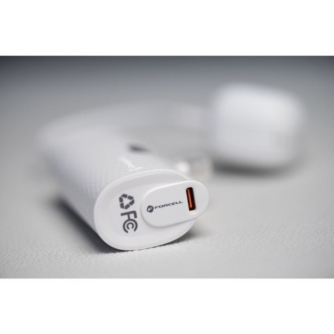 Powerbank Forcell F-Energy Power Plug F5K3 PD 20W 5000 mAh z wbudowanym złączem USB C biały