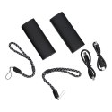 Powerbank Veger (W0587) 2,4A 2 szt 2 x 5000 mAh z podgrzewaczem do rąk czarno srebrny