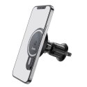 Uchwyt na telefon do samochodu indukcyjny zgodny z MagSafe Hoco 15W do kratki CA85 czarny