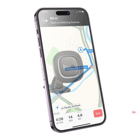Uchwyt na telefon do samochodu magnetyczny Hoco do deski H73 czarno szary