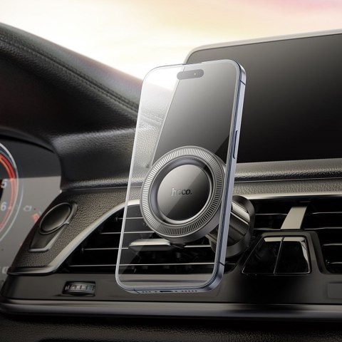 Uchwyt na telefon do samochodu magnetyczny zgodny z MagSafe Hoco do kratki H56 czarny