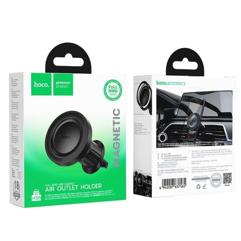 Uchwyt na telefon do samochodu magnetyczny zgodny z MagSafe Hoco do kratki H56 czarny