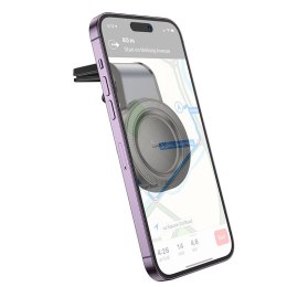 Uchwyt na telefon do samochodu magnetyczny zgodny z MagSafe Hoco do kratki H59 czarny