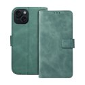 Etui z klapką na iPhone 15 Tender Book zielone