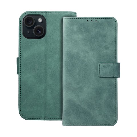 Etui z klapką na iPhone 15 Tender Book zielone