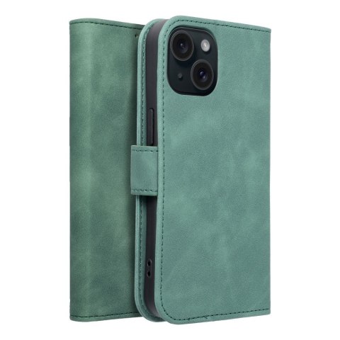 Etui z klapką na iPhone 15 Tender Book zielone