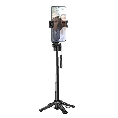 Live stand Hoco z magnetycznym oraz uniwersalnym mocowaniem z pilotem bezprzewodowym K27 PRO czarny