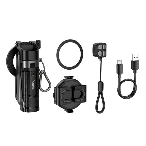 Live stand Hoco z magnetycznym oraz uniwersalnym mocowaniem z pilotem bezprzewodowym K27 PRO czarny