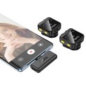 Mikrofon krawatowy bezprzewodowy Lightning / USB C Hoco 2 szt L17 czarny