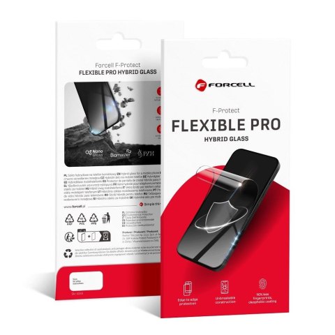 Szkło hybrydowe do Samsung S24 ULTRA Forcell Flexible 5D czarne (Hot Bending) - działający czytnik