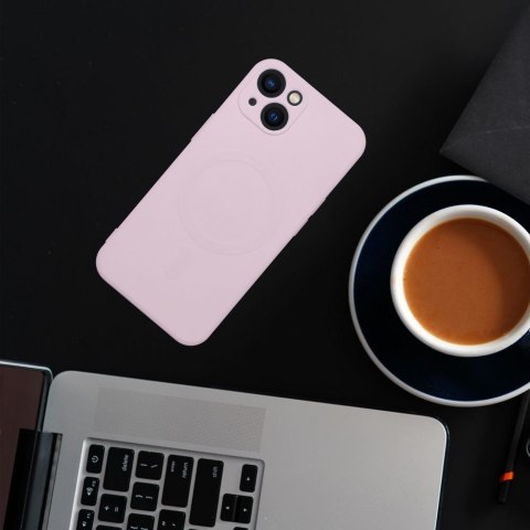 Etui na iPhone 13 MINI Silicone Mag Cover zgodne z MagSafe (camera protection) różowe