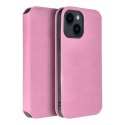 Etui z klapką na iPhone 16 PLUS Dual Pocket Book jasnoróżowe