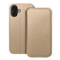 Etui z klapką na iPhone 16 PLUS Dual Pocket Book złote