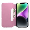 Etui z klapką na Samsung A25 5G Dual Pocket Book jasnoróżowe