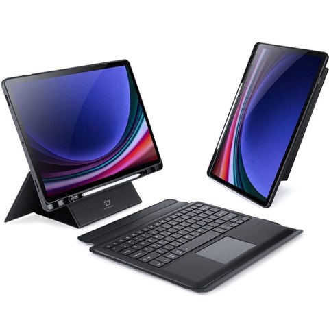 DUX DUCIS etui DK składane z klawiaturą bezprzewodową do SAMSUNG Tab S10 Plus/S9 Plus/S9 FE Plus czarne