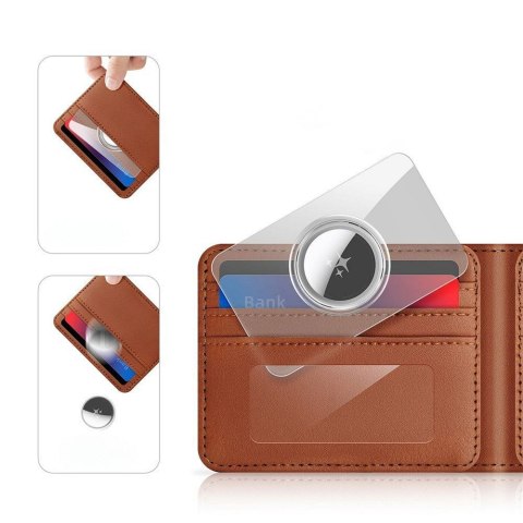 DUX DUCIS etui ochronne w kształcie karty do AirTag 2 szt transparentne + czarne