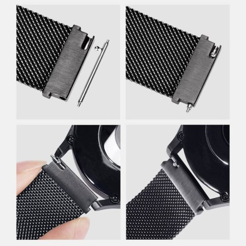 DUX DUCIS pasek MILANESE magnetyczny ze stali nierdzewnej 22 mm srebrny