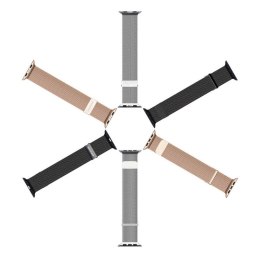 DUX DUCIS pasek MILANESE magnetyczny ze stali nierdzewnej do Apple Watch 38 / 40 / 41 mm czarny