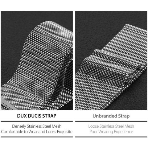 DUX DUCIS pasek MILANESE magnetyczny ze stali nierdzewnej do Apple Watch 38 / 40 / 41 mm szary