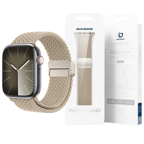 DUX DUCIS pasek MIXTURE PRO pleciony do Apple Watch 42 / 44 / 45 / 49 mm jasno beżowy