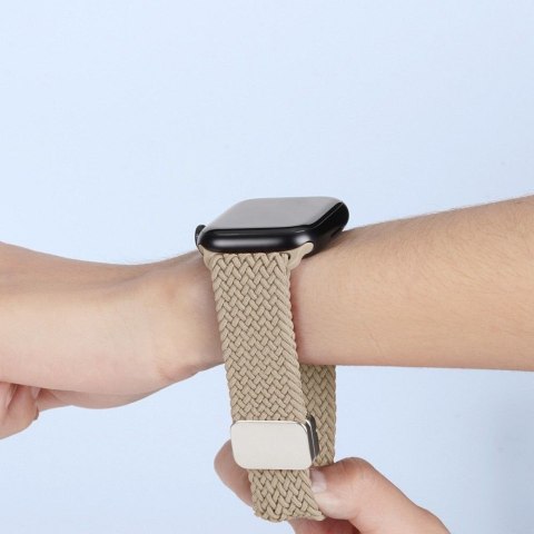 DUX DUCIS pasek MIXTURE PRO pleciony do Apple Watch 42 / 44 / 45 / 49 mm jasno beżowy
