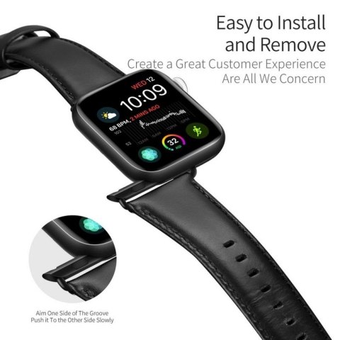DUX DUCIS pasek YA skórzany do Apple Watch 38 / 40 / 41 mm czarny