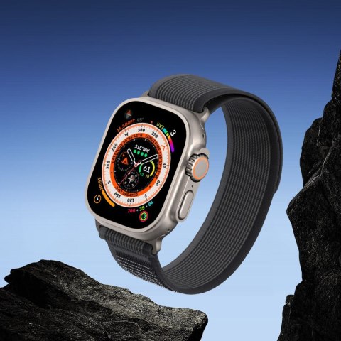 DUX DUCIS pasek YJ nylonowy do Apple Watch 42 / 44 / 45 / 49 mm czarno szary